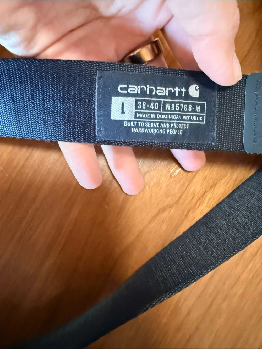 Carhartt Black Utility Webbing Belt - Heavy-Duty Work Belt Sz L